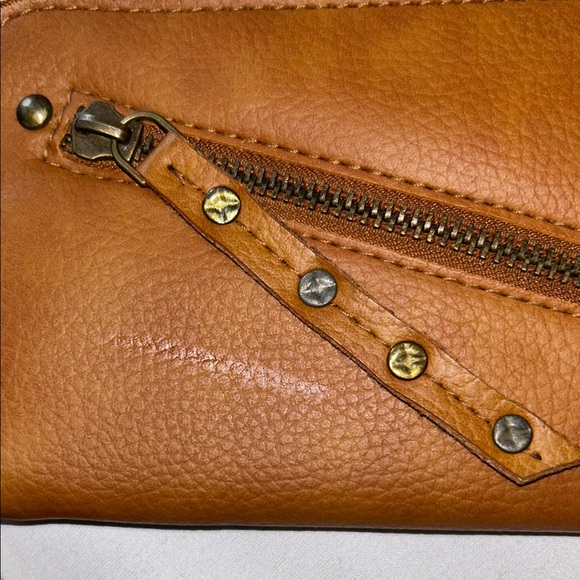 Free People Brown Distressed Vegan Leather Wallet Wristlet - Picture 3 of 16